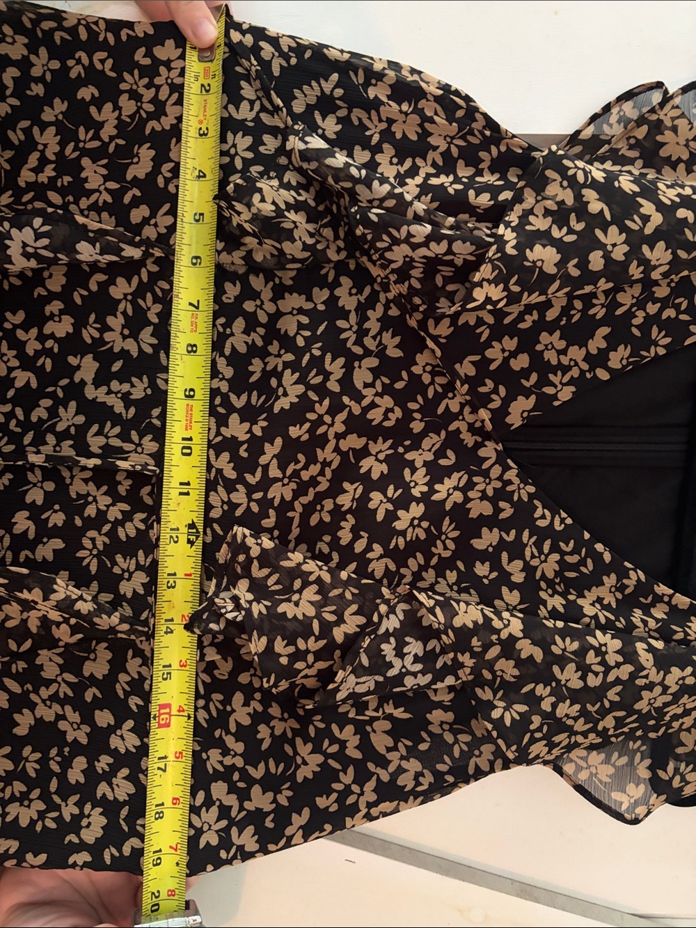 Tommy Hilfiger Black Midi Dress with Cream Floral Print - Picture 4 of 6